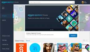 The Amazon app store on the Windows Subsystem for Android on Windows 11