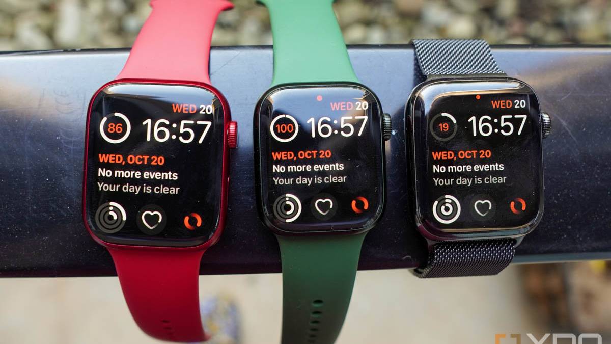 Apple Watch Series 7 in three different bands and versions