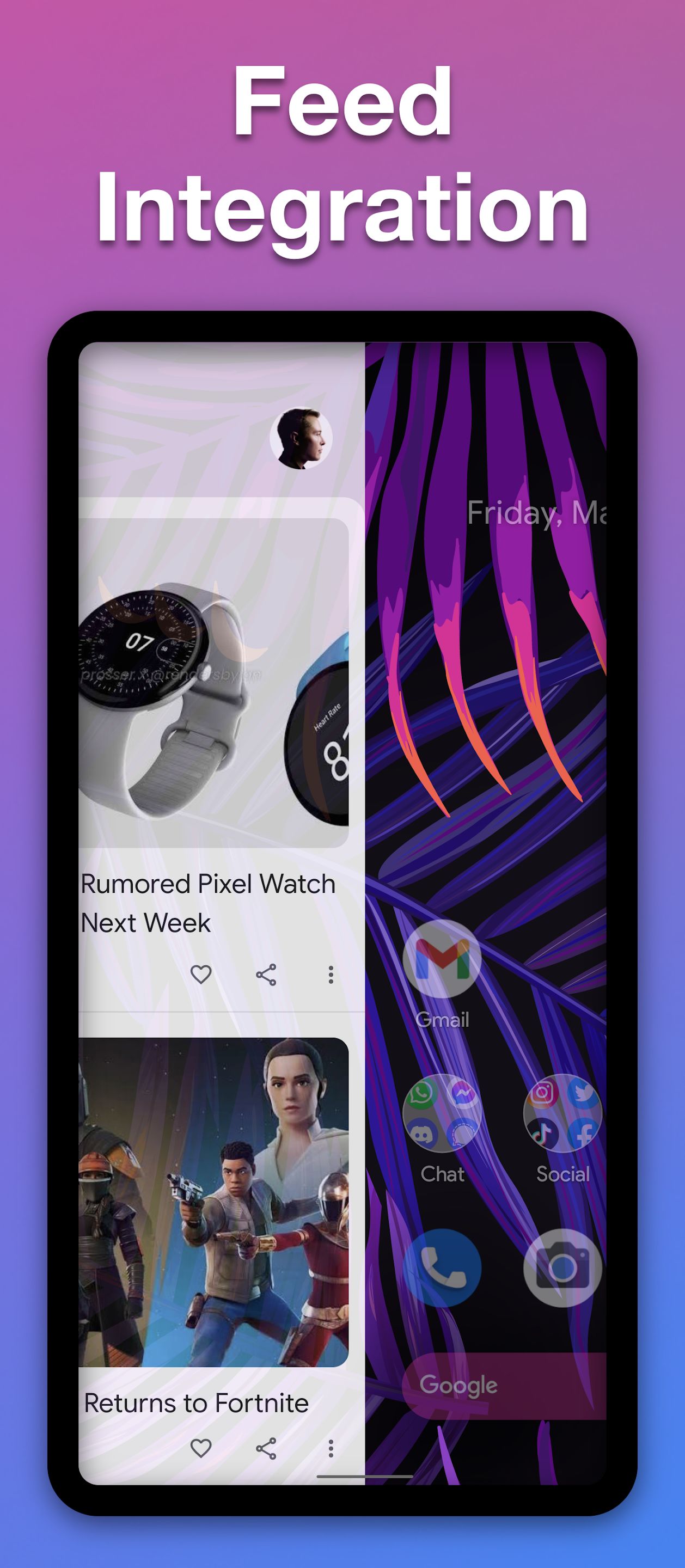 Action Launcher Feed integration