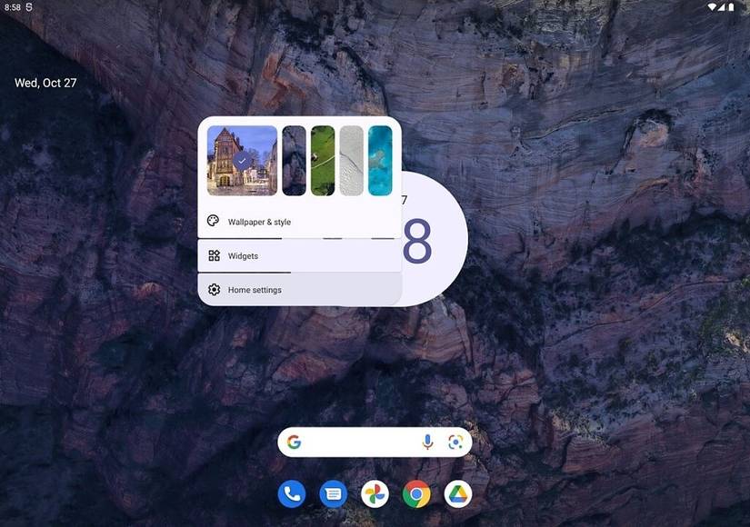Android 12L quick wallpaper picker
