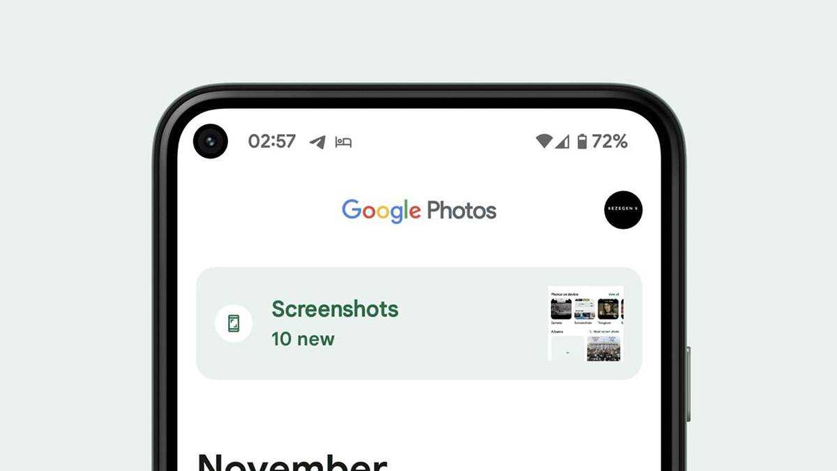 Google Photos screenshots shortcut