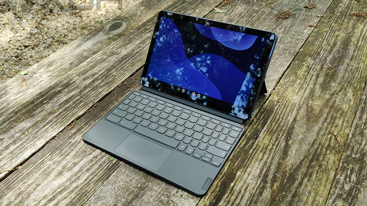 Lenovo Chromebook Duet with keyboard attached