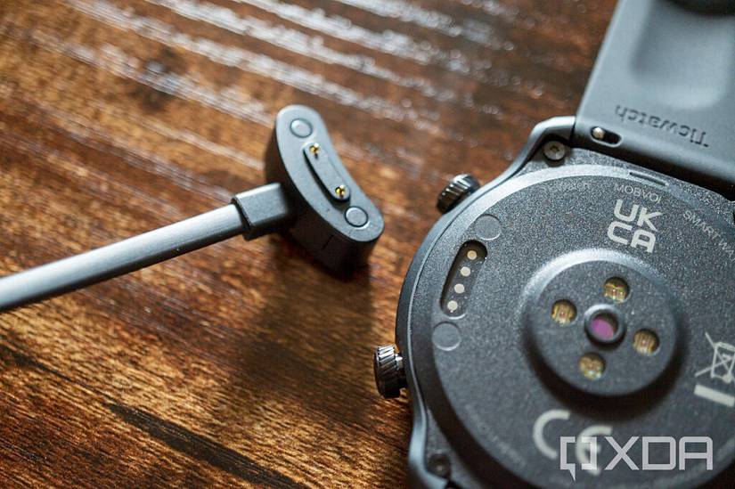 Back of TicWatch with charger