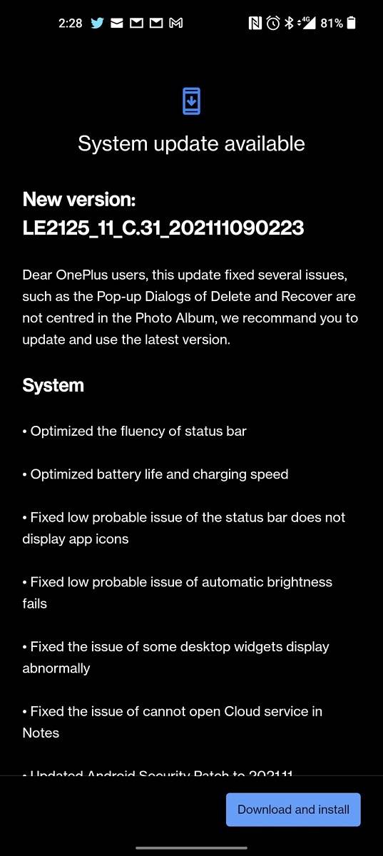 OnePlus 9 Pro OxygenOS 12 Open Beta 2 OTA