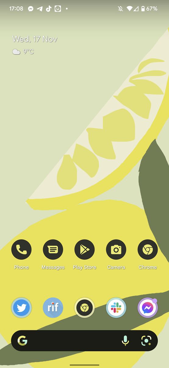 Pixel Launcher with themed icons