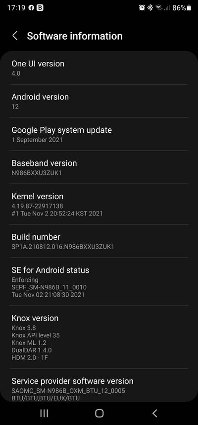 Samsung Galaxy Note 20 One UI 4.0 Beta 1 Details