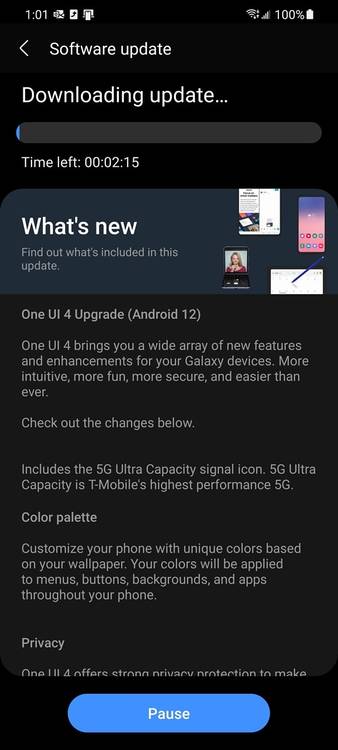 T-mobile One UI 4.0 update for Galaxy S21