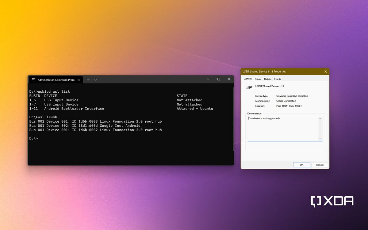 How to connect USB devices in Windows Subsystem for Linux