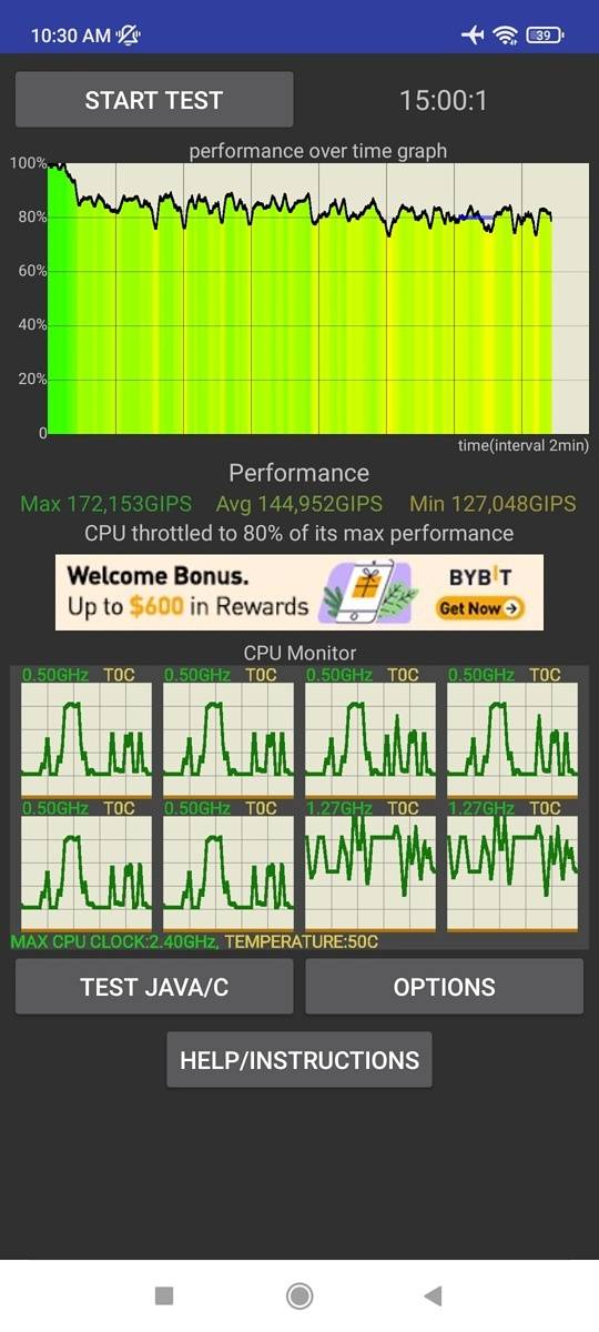 Redmi Note 11T CPU throttle rest