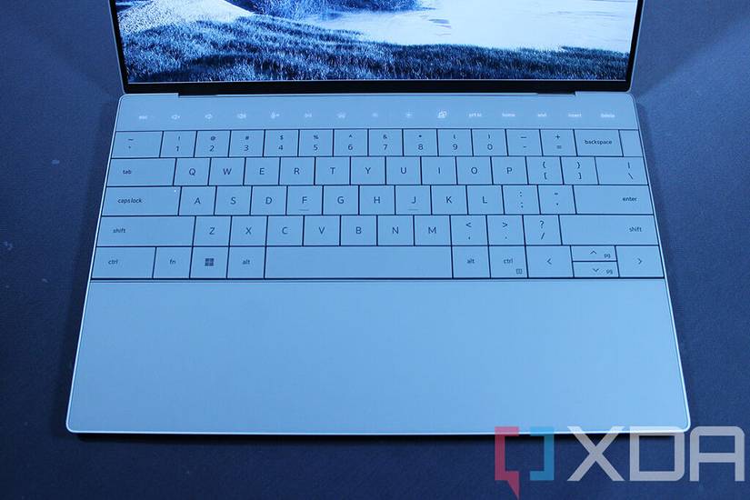 Top down view of Dell XPS 13 Plus keyboard