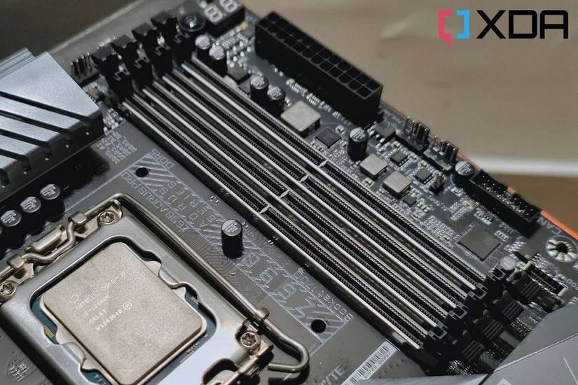 RAM modules shown on a Gigabyte Aorus Pro Z690 motherboard