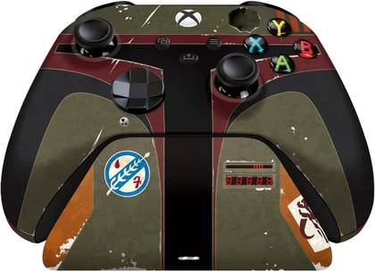 Star Wars fans can now hold Boba Fett's helmet while playing their favorite games with this controller. The included stand keeps the controller charged so it's always ready.