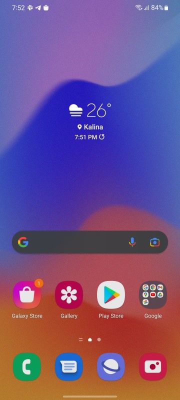 Homescreen screenshot