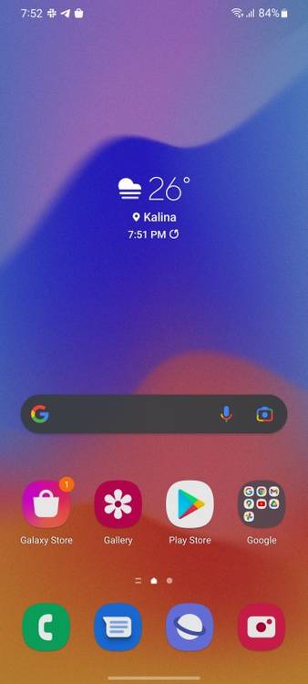 Homescreen screenshot