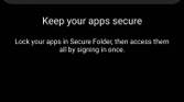 Screenshot showing Secure Folder setup and options