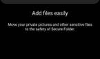 Screenshot showing Secure Folder setup and options