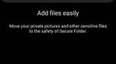 Screenshot showing Secure Folder setup and options