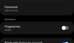 Screenshot showing Secure Folder setup and options