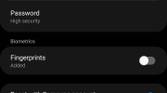 Screenshot showing Secure Folder setup and options