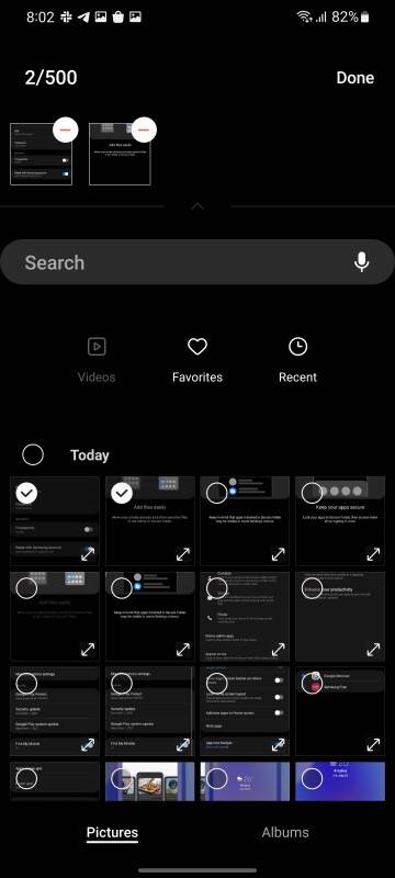 Screenshot showing Secure Folder setup and options