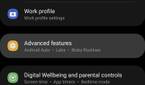 Settings menu screenshot on Samsung