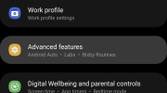 Settings menu screenshot on Samsung