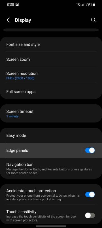 Edge Panels on Samsung One UI