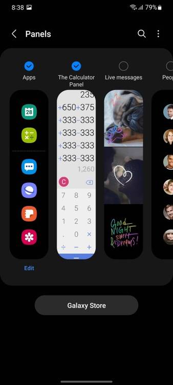 Edge Panels on Samsung One UI