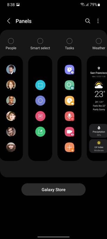 Edge Panels on Samsung One UI