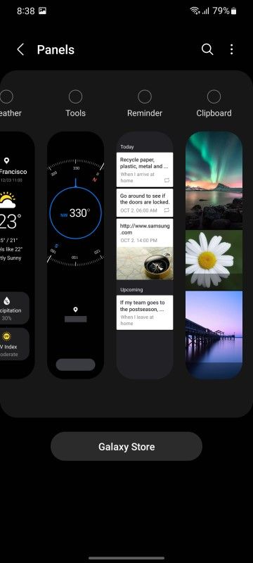 Edge Panels on Samsung One UI