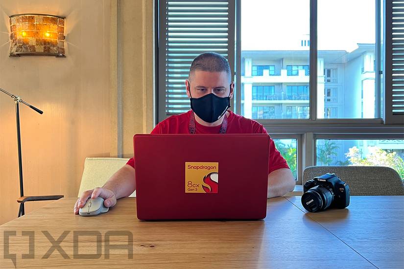 Person using Snapdragon 8cx Reference Design.