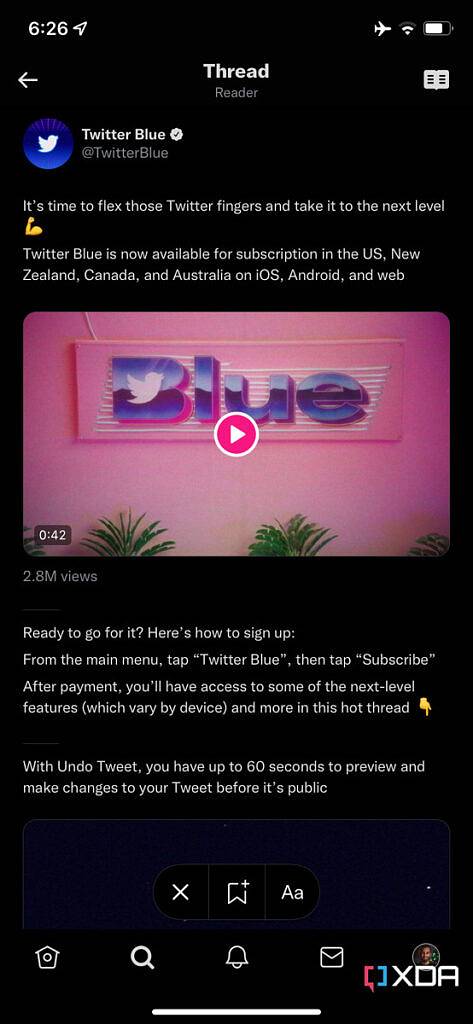Twitter Blue features