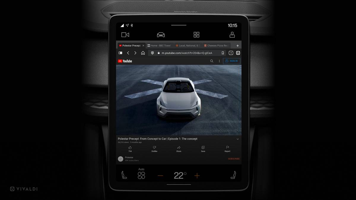 Vivaldi in Polestar 2
