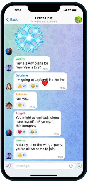 Telegram message reactions