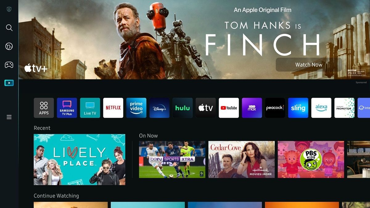 Samsung Smart Hub home screen