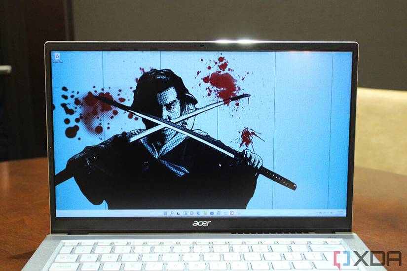 Close up of Acer Swift X display