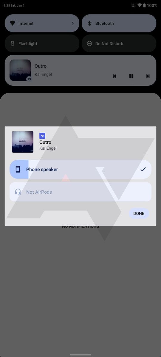Android 13 audio picker menu