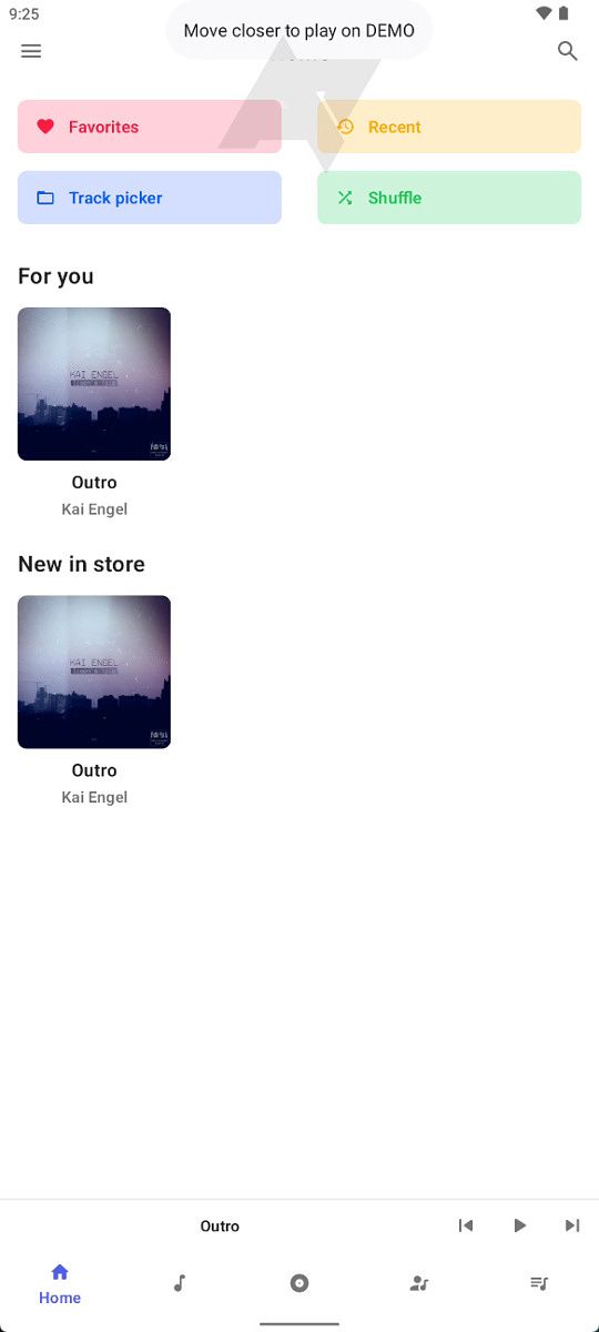 Screenshot of a media app with a 