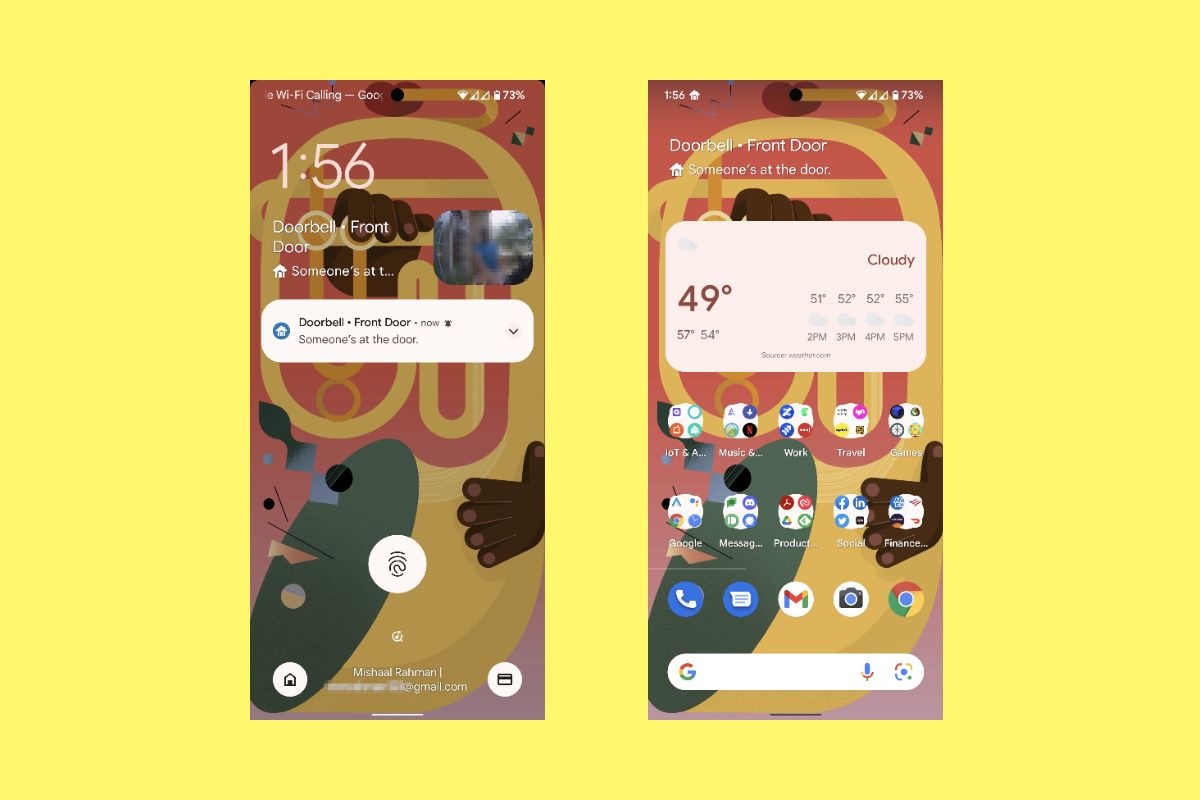 At a Glance widget on home screen and lock screen