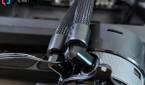Black colored tube fittings on a CPU waterblock