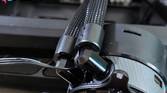 Black colored tube fittings on a CPU waterblock