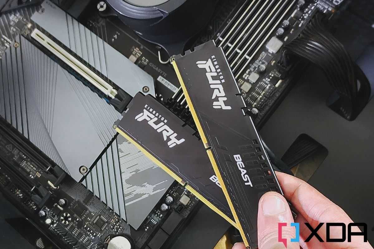 Black-colored Kingston Fury Beast DDR5 memory modules