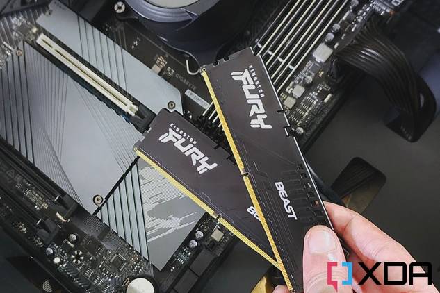 Black-colored Kingston Fury Beast DDR5 memory modules