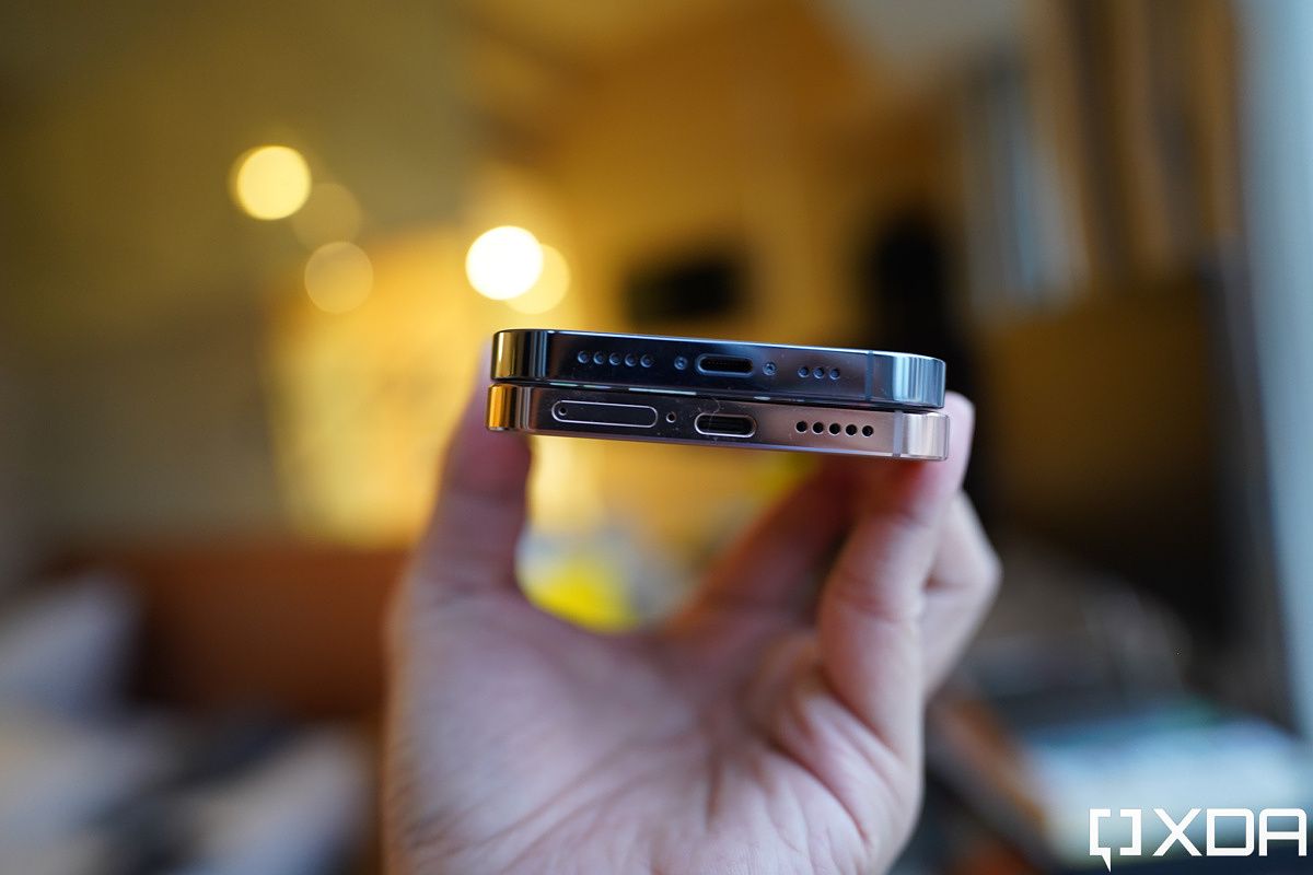 Vivo V23 and iPhone 13 Pro railings