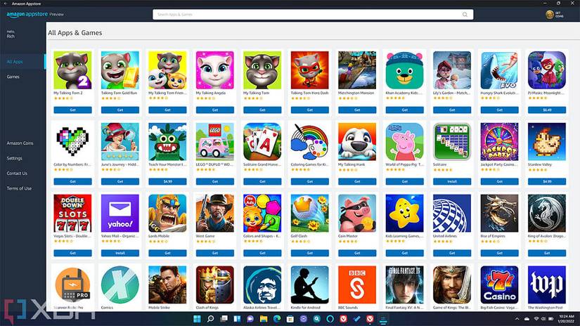 App selection in Amazon Appstore