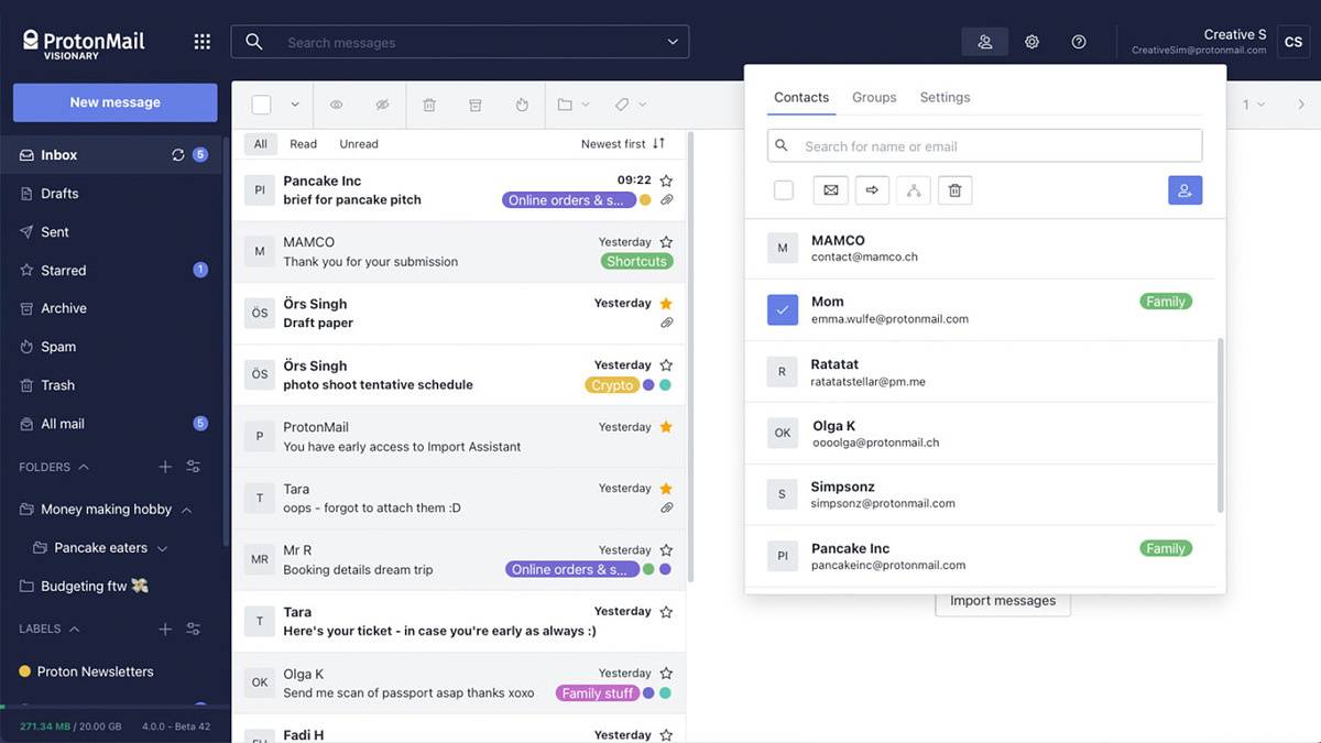 ProtonMail screenshot