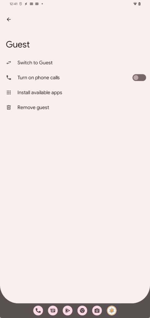 Android 13 Guest profile setup