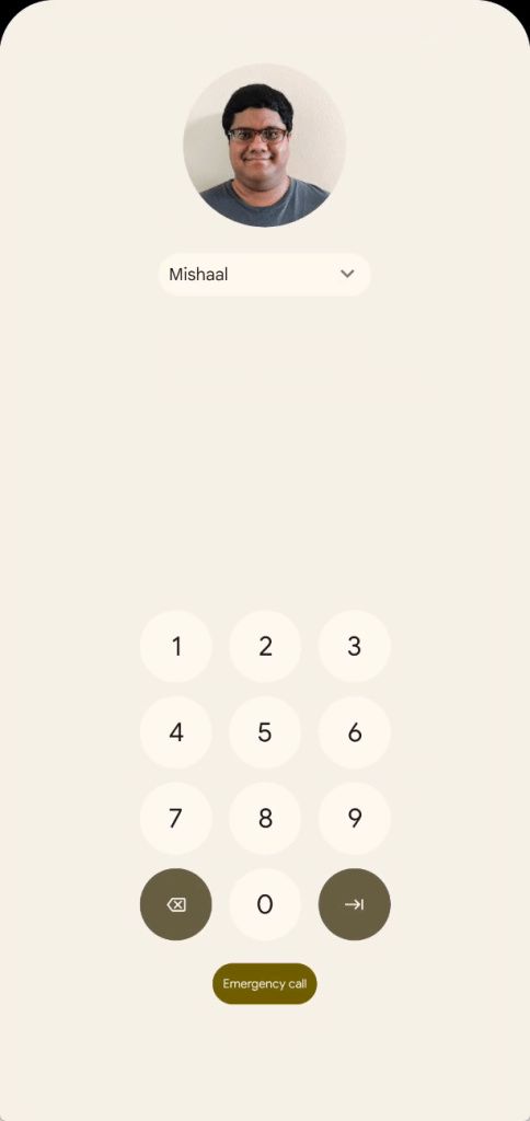 Android 13 keyguard profile switcher