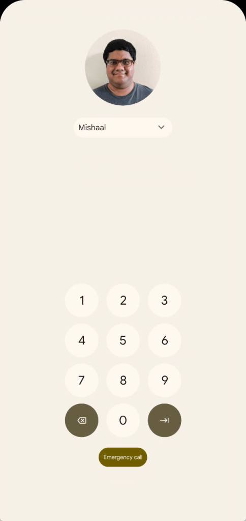 Android 13 keyguard profile switcher