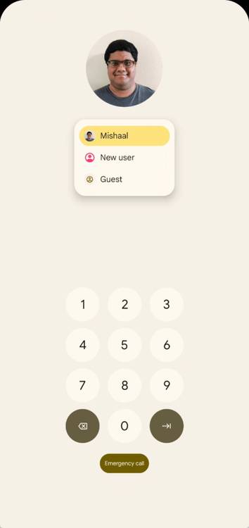 Android 13 keyguard profile switcher